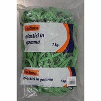 ELASTICI VERDI FETTUCCIA 100mm taglio 8mm sacchetto da 1KG