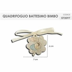 EVENTI BATTESIMO QUADRIFOGLIO 7X1X6CM BATTESIMO BIMBO