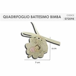 EVENTI BATTESIMO QUADRIFOGLIO 7X1X6CM BATTESIMO BIMBA