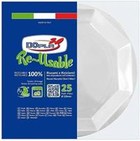 PIATTI DOPLA BIANCHI RIUTILIZ.25 pz E.RIGIDI OTTAGON.D.220 FONDI