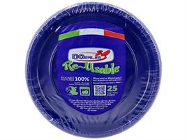 FESTAIOLI BLU PIATTI PIANI(RIUTILIZZABILI) D.220 X 25 PEZZI