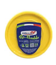 FESTAIOLI GIALLI PIATTI PIANI(RIUTILIZZABILI) D.220 X 25 PEZZI