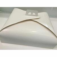 SCATOLA PORTA TORTA 45cm X 45cm BIANCA DAMASCATA