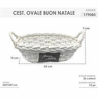 CESTO VIM. 23X15X7CM OVALE BUON NATALE