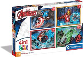 PUZZLE CLEMENTONI 4 IN 1 (12/16/20/24) THE AVENGERS