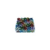 FIOCCHETTI REGALO 14MM DIAM.6,5CM STELLE X 50 ASS.METALLIZ.