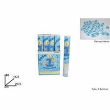 PARTY POPPER AD ARIA COMPRESSA H.40 CM. 1°COMPLEANNO CELESTE