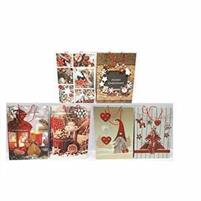 BUSTA REGALO CORDINO ML H.34,5X25X8,5CM. DIS.NATALE C/BRILLANTIN