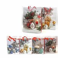 BUSTA REGALO CORDINO CARTA ML H.34,5X25X8,5CM. C/GLITTER DIS.NAT