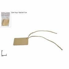 ETICHETTE LEGNO C/LACCIO 7*4CM SET8PZ 2018214
