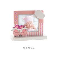 DECORO PER TORTE SCARPETTE P/FOTO CM.15X10 ROSA