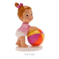 DECORO PER TORTE BATTESIMO BAMBINA CON PALLA CM.10