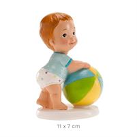 DECORO PER TORTE BATTESIMO BAMBINO CON PALLA CM.10