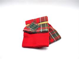 CUCINA SET 2 STROFINACCI. TARTAN/LUREX  ASS.TI