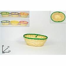 CESTO INTRECCIATO OVALE CM23X16X8 6COL ASS