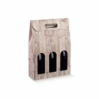 SCATOLA 3 BOTTIGLIE WOOD 270X90X385