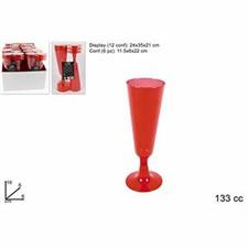 FLUTES PLASTICA 6PZ DISPL ROSSO