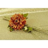FIORE GRANDE C/RAMETTI GLITTERATO ARANCIO