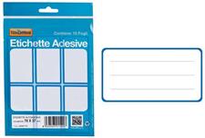 ETICHETTE AUTOADESIVE CON RIGHE E BORDO BLU 70X37 X 10