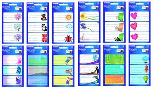 ETICHETTE SCUOLA X 9 FANTASIE ASSORTITE