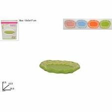 REGALO CERAMICA PIATTINO OVALE DECORO MERLETTO CM.16,5