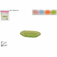 REGALO CERAMICA PIATTINO OVALE DECORO MERLETTO CM.16,5
