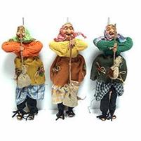 BEFANA DA APPEND. 55CM. C/LUCE-RISATA TOCCO 3COLORI