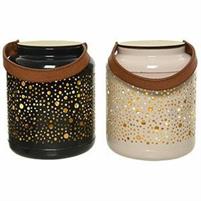 LANTERNA VASO CON LUCI A BATTERIE 15X18CM C/TIMER