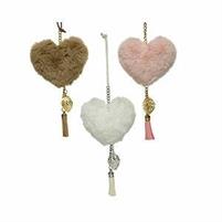 APPEND.ROSA/BIANCO/MARRONE CUORE H.29 CM