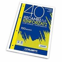 RICAMBI AD ANELLI A4 RINFORZATI FF.40 100GR. BLASETTI RIG. 1R