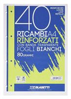 RICAMBI AD ANELLI A4 RINFORZATI FF.40 100GR. BLASETTI RIG.BIANCO