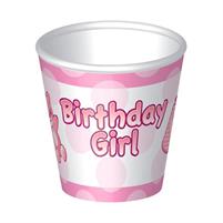E.COMPLEANNO ROSA BICCHIERI X 6 PEZZI