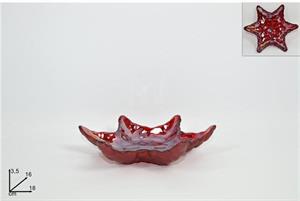 PIATTINO STELLA VETRO 18CM ROSSO