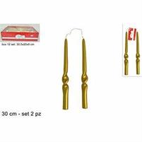 CANDELE ORO TORCIGLIONE LAMINATE SET 2PZ