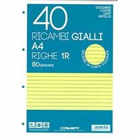 RICAMBI AD ANELLI A4 40FG 80GR GIALLO BLASETTI RIG.1R