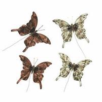 APPEND.ORO/BRONZO FARFALLE CON STELO CM.14