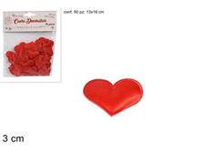 CUORI DECORATIVI TESSUTO 50PZ