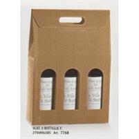 SCATOLA 3 BOTTIGLIE ONDA AVANA 270X90X385