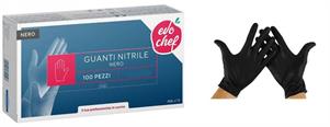 GUANTI IN NITRILE NERI da 100 PEZZI MIS.TG S -EVO CHEF