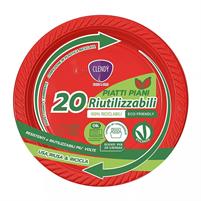 FESTAIOLI ROSSO PIATTI PIANI D.220 X 20 PEZZI-CLENDY
