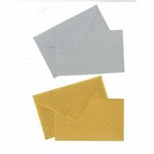 BL.SET 10 BIGLIETTI VISITA+BUSTE F.TO 9 -9X14 ORO/ARGENTO