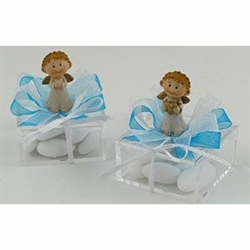 EVENTI CELESTE OGGETTISTICA SCATOLA PLEXIGLASS C/ANGELO CM.6X6X3