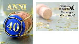 BIGLIETTINI 40 ANNI 11,5X16-LINEA MILLEFORME