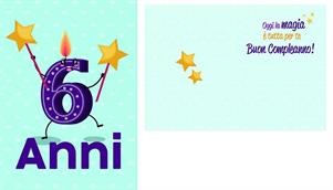 BIGLIETTINI 6 ANNI 11,5X16- LINEA MILLEFORME