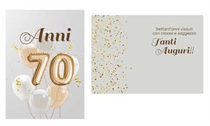 BIGLIETTINI 70 ANNI 11,5X16-LINEA MILLEFORME