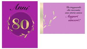 BIGLIETTINI 80 ANNI 11,5X16-LINEA MILLEFORME