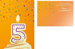 BIGLIETTINI 5 ANNI 11,5X16-LINEA MILLEFORME