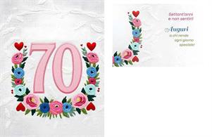 BIGLIETTINI 70 ANNI 11,5X16-LINEA MILLEFORME