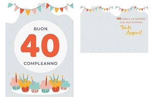 BIGLIETTINI 40 ANNI 11,5X16-LINEA MILLEFORME