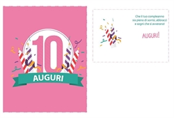 BIGLIETTINI 10 ANNI 11,5X16-LINEA MILLEFORME
